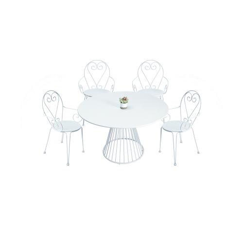 120cm Round Table and Armchairs Set of 5